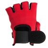 Contraband Black Label 5050 Mens Basic Leather Fingerless Weight Lifting Gloves - Durable Light - Medium Padded Split Leather Gym Gloves - Perfect Classic Lifting Gloves (Pair) (Red, Medium)