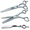 6 Inch Set Includes Hair Cutting Scissors, Thinning Shears and Hair Razor - Includes Leather Shear Case - Perfect for Cutting Men's and Women's Hair (6" Scissors Set)