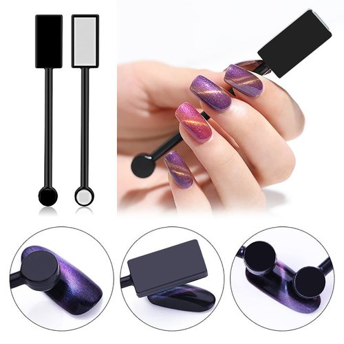 SILPECWEE 15Pcs Nail Magnet Set Cat Eye Gel Nail Polish Magnet Wand Magnetic Nail Polish Cat Eye Magnet for Nails Cat Eye Magnets Sticks Nail Design Tools Nail Art Accessories
