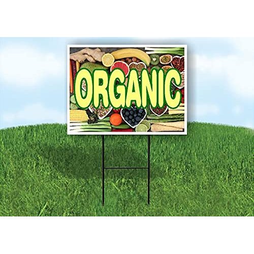ORGANIC - Single Sided Yard Sign ROAD SIGN with Stand