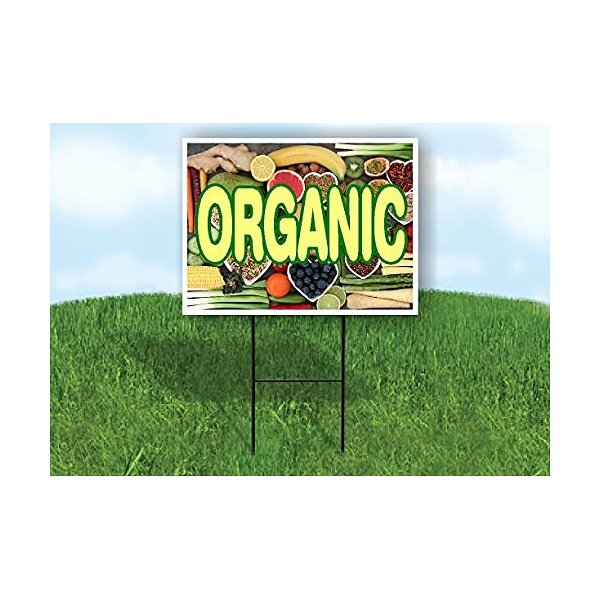 ORGANIC - Single Sided Yard Sign ROAD SIGN with Stand