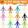 JOYIN 72 PCS Halloween Stretchy Skeleton Toys, Stretchable Skull squishy toys for Kids Gift, Trick Or Treat Goodie Bags Fillers, Sticky Hand Toy, Party Favors, Halloween Spooky Decoration, Game Prizes
