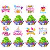 Rsstarxi 40 Pack Happy Birthday Cupcake Toppers Birthday Cupcake Picks Decorations for Baby Shower Boys Girls Birthday Party Cake Decorations Supplies