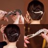 2pcs New Rhinestone One Word Hair Clips French Banana Clip Super Flash Twist Hairpin Non Slip Jaw Hair Claws Hair Accessories