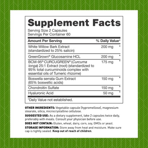 Dr Amy Myers SynoComplete Health Support Supplement - Glucosamine HCL + Chondroitin Turmeric - Contains Boswellia Serrata, BCM-95 Turmeric Extract, Hyaluronic Acid - 120 Capsules