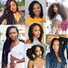 IXIMII 3 Packs Natural Black Springy Afro Twist Hair 16 Inch Pre-Separated Kinky Marley Twist Braiding Hair Soft Synthetic Crochet Hair Extensions for Spring Twists Bomb Twists Style