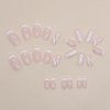 ANDGING French Tip Press on Nails Square Short Medium White Fake Nails Acrylic Glue on Nails with Rhinestone Striped Design 24Pcs Manicure Stick ons Nail for Wedding Gel False Nails with Glue LP68TT1