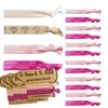 KIWILEPI Bachelorette Party Favors, 7 Packs Bachelorette Hair Ties Bridesmaid Proposal Gifts Pink Blush White Diamond Hair Tie for Bride Team Cute Bridesmaid Wedding Gifts Valentines Day Supplies