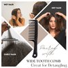 Premium Boar Bristle Hair Brush - Wide Comb Detangling Styling Smoothing Drying Wet Dry Thick Fine Thin Sleek Curly Long Slick Back Frizz Hair, Men Women, Wooden Soft Pin Bristles Paddle Hairbrush Set