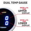 RACETECH Electrical Dual Temperature Gauge – Water & Oil/Coolant Temp – Digital Blue LED 52mm 2-1/16" Fahrenheit Display – Includes Two 1/8 NPT Thread for Car Use