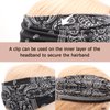 DRESHOW 4 Pack Boho Cotton Non-Slip Headbands for Women Girls Yoga Workout Running Knotted Turban Floral Elastic Head Wrap
