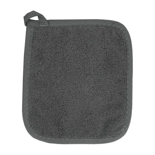 Ritz Terry 100% Cotton Potholders - Heat Resistant, Ergonomic Grip, Machine Washable - Graphite, 2-Pack