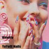 YoYoee Coffin Long False Nails Acrylic Swirl Fake Nails Full Cover Graffiti Press On Nails for Women and Girls 24 PCS
