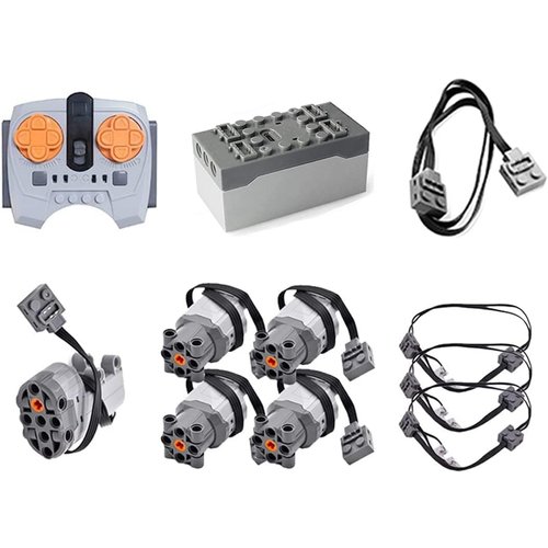 IIK Power Function Motor Compatible with Technic Building Block Set, 11 Pieces Science and Technology Remote Control Motor Kit Programming Education STEM Toys Compatible with Technic Building Kit