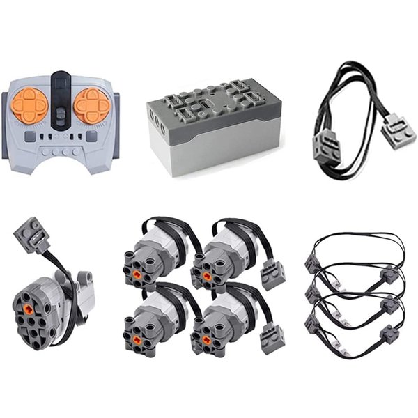 IIK Power Function Motor Compatible with Technic Building Block Set, 11 Pieces Science and Technology Remote Control Motor Kit Programming Education STEM Toys Compatible with Technic Building Kit