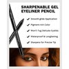 Black Gel Eyeliner Pencil with Sharpener-1Pcs Waterproof Smudgeproof Black Matte Gel Eyeliner,Fade-Proof Eye Liner Pen,Easy-to-Sharpen Pencil for Women Cat Eye/Smoky Eye Makeup,Valentine'day Gift