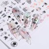 6 Sheet Summer Nail Art Stickers Decals - 3D Laser Palm Tree Nail Stickers Coconut Tree Stickers for Nails Tropical Starfish Beach Design Manicure Decals for Summer Nail Art Decorations