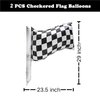PANRRPERS 2 PCS Checkered Balloons Black and White Racing Flag Balloon Checkered Flag Helium Balloons for Race Car Themed Birthday Party Birthday Decorations