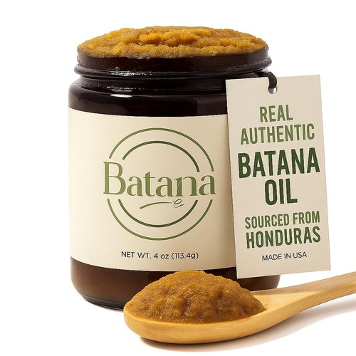 Unrefined Batana Oil for Hair Growth - 100% Raw Unrefined Batana Oil from Honduras - Dr. Sebi Approved Pure Hair Treatment for Thicker Hair - 4oz