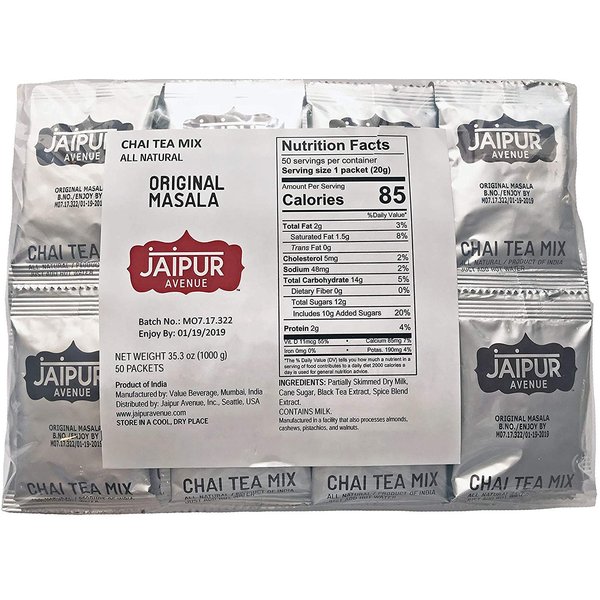 Jaipur Avenue Chai Tea Mix Masala (50-Count Bag)