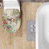 Garucesta Toilet Lid Cover Dirt Resistant Decorative Toilet Lid Dust Cover Machine Washable Easy to Use Bathroom Home Decor 17.3 x 13 Inch, Hummingbird Retro Floral