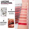 DLZZRS Hyaluronic Acid Lip Balm Gloss Moisturizing Hydrating Lip Gloss Mirror Lip Glaze High Pigmented Non-Sticky Red Lip Gloss Lasting Tint Plumping Lip Gloss Shiny Vegan Tinted Lip Gloss Makeup(08#