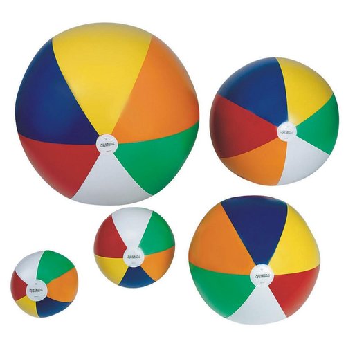 S&S Worldwide Heavy Duty Vinyl Institutional Beach Ball, 24" Flat Diameter, Phthalate-Free, 25% Thicker Than Most Balls, Great for Pool, Beach, Volleyball, Toss Games