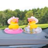 MuMyer Yellow Duck Car Ornaments Rubber Duck Car Dashboard Decorations with Love Glasses Mini Swim Ring Sun Hat Necklace for Car Dashboard Decoration