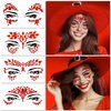 Face Gems, Face Jewels - Self Adhesive- Face Glitter Jewel Tattoo Sticker Festival Gems Rave Party Body MakeUp Rhinestone Gems for Eyes Face Body, face gems for festivals, Halloween (4 PCS RED)