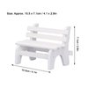 RiToEasysports Dollhouse Wooden Bench, 1:12 Scale Miniature Garden Bench High Simulation Miniature Bench Furniture Model White