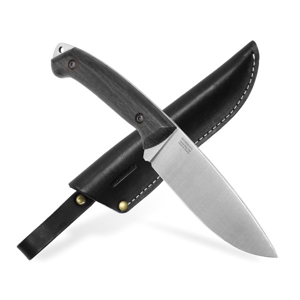 BPS Knives Savage Bushcraft Knife Full Tang Camping Knife with Leather Sheath Carbon Steel Knife, Outdoor Fixed Blade Knife, Bush Survival Knives Gift for Men, Camp Gear