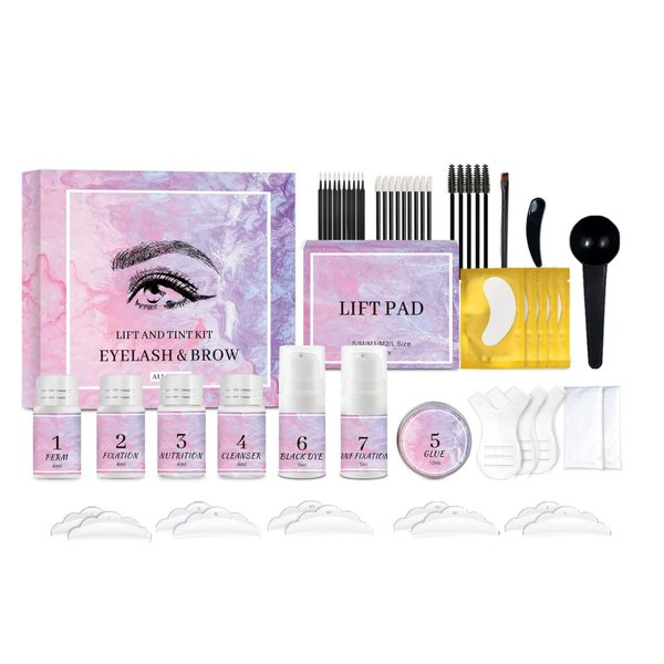 NAOLVE Lash Lift Kit & Brow Lamination Kit 4 IN 1, Eyebrow Lamination Kit with Black, Professional Eyelash Lifting Kit, Eyelash Perm Kit with All Tools, Lasts for 8 Weeks, Easy to Use,for Salon & Home