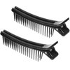 Beaupretty 2pcs Teasing Clip Comb Hairstylist Hair Clips Hair Coloring Styling Tools for Highlights Trimming Cutting Flat Iron Guide (Black)