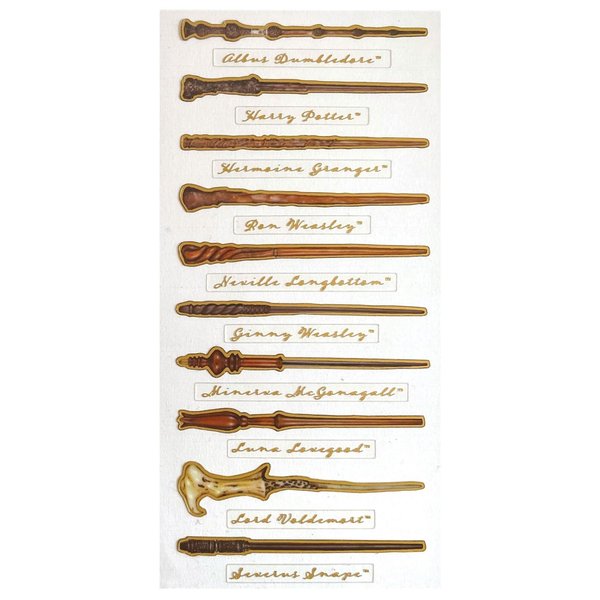 Paper House Productions Harry Potter Wands Shiny Foil Enamel Effect Sticker Sheet for Crafts, Scrapbooking & Collecting