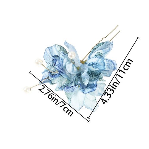 4 PCS Flower Hair Pins Pink Hair Pins Set Embellished with Pearls Beautiful Hair Pins Floral Hair Pieces Headpieces Flower Decorative Hair Jewelry Accessories for Women and Girls