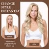 GOO GOO Clip in Hair Extensions Real Human Hair, Remy Human Hair Extensions Clip ins for Women, Natural Human Hair, 18inch 120g 7Pcs, 17/22/60 Balayage Ash Blonde to Golden Blonde and Platinum Blonde