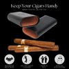 Mantello Black Leather Cigar Case with Interior Cedar Lining