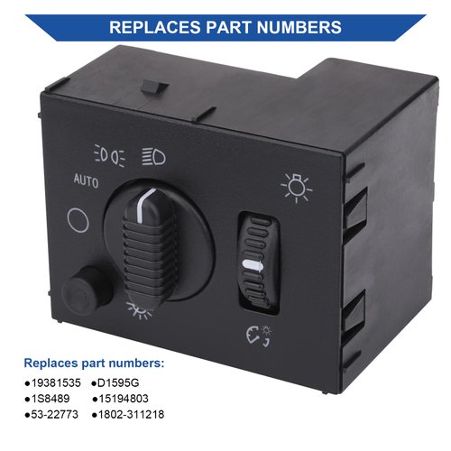 Obaee Headlight Dimmer Switch Headlamp Control Compatible with Chevy Chevrolet Silverado Suburban Tahoe Avalanche GMC Sierra Yukon Cadillac Escalade 2003-2007 Replaces 19381535/15194803 Bluish LED