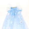 Princess Hair Clips for Girls Big Bow Hair Clip for Women Veil Snowflake Duckbill Clips Rhinestone Hair Accessory for Birthday Party Halloween Christmas (Blue)
