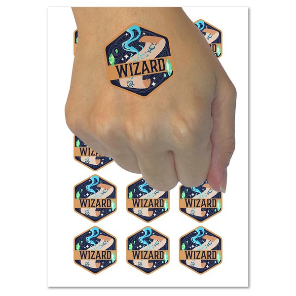 RPG Class Wizard Mage Games Fantasy Gaming Temporary Tattoo Water Resistant Fake Body Art Set Collection - 54 1" Tattoos (1 Sheet)