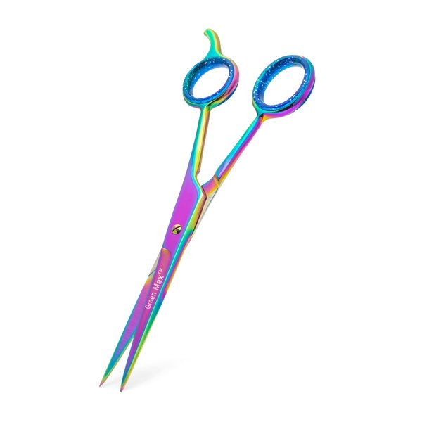 Green Max Professional Mustache & Beard Scissors, Small Sharp Stainless Steel Beard Shears For Men Personal Care, Precision Trimming Mustache, Facial hair, Eyebrow, 5.5 Inch (Multi)