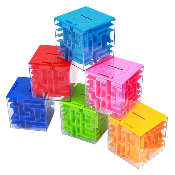 ThinkMax Money Maze Puzzle Box for Kids and Adults, Perfect Money Holder Maze Puzzle Gift Box (6 Pack)