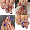 12 Grids Star Nail Art Glitter 3D Holographic Nail Glitter Sequins Independence Day Nail Supplies Metallic Nail Sequins Red Blue Mixed Star Nail Glitter for Women Nail Charms Manicure Decorations