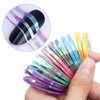 Nail Art Striping Tape Lines 18 pcs Mermaid Candy Color Adhesive Nail Stickers,Rolls Nail Strips Tape Decals for Design Hologram Purple Blue Grey Line Nail Art