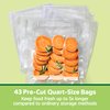 FoodSaver Quart Pre-Cut Vacuum Seal Bags, Easy Use Vacuum Storage Bags, Align to Seal and Tear to Open Vacuum Sealer Storage Bags, 43 Pack