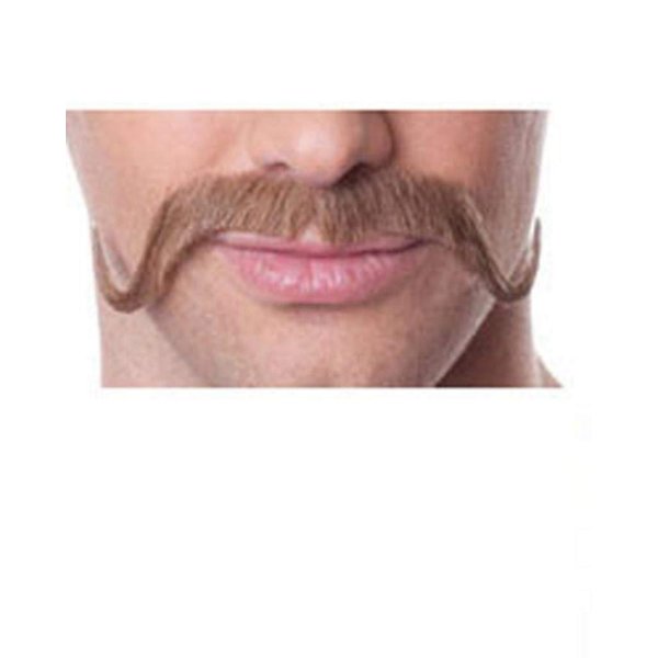 Sepia Costume Wigs Low Handlebar Mustache Color Black Western Style Villain Upturn Human Hair Fiber Lace Back Face Lip Fancy Dress Hanging #938