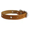 Real Leather Studded Dog Collar 15" x5/8" Tan Fits 10.5"-13.5" Neck