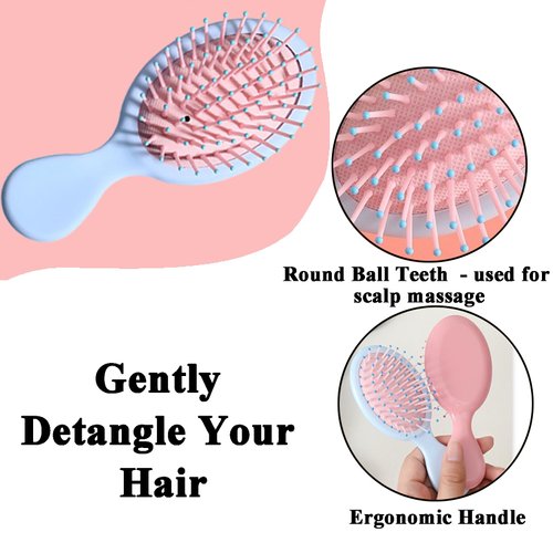 Mini Wet Hair Brush 12 Pieces, Mini Hair Brush for Travel, Mini Brush for Most Hair Types, Travel Brushes for Hair, Bridesmaid Gifts