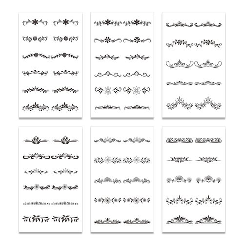 64 Pcs Tiny Finger Temporary Tattoos For Women Men, Small Cute Black Ring Fake Tattoo Stickers for Kids Boys Girls Hands Body Art