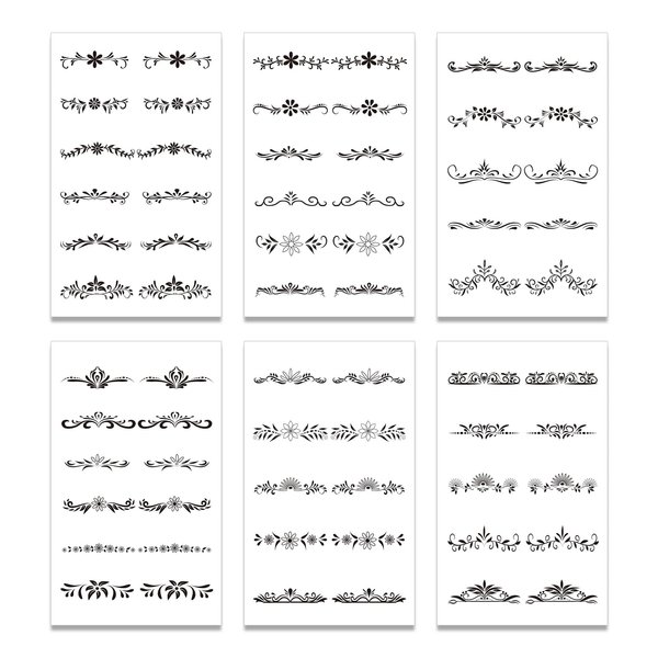 64 Pcs Tiny Finger Temporary Tattoos For Women Men, Small Cute Black Ring Fake Tattoo Stickers for Kids Boys Girls Hands Body Art